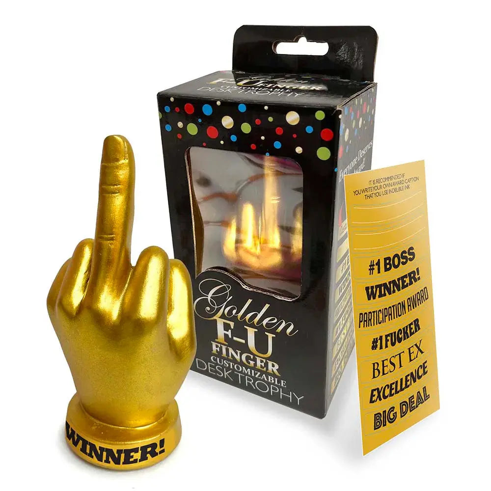 Gag Gift Funny Award - Golden F-U Middle Finger Trophy  Novelties - Gag Gifts