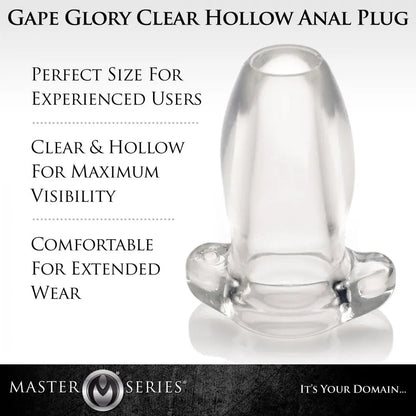 Gape Glory Clear Hollow Anal Plug  Anal Training