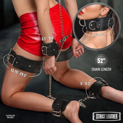 Genuine Leather Luxury Bondage Shackle Set  Restraints and Cuffs
