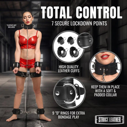 Genuine Leather Luxury Bondage Shackle Set  Restraints and Cuffs