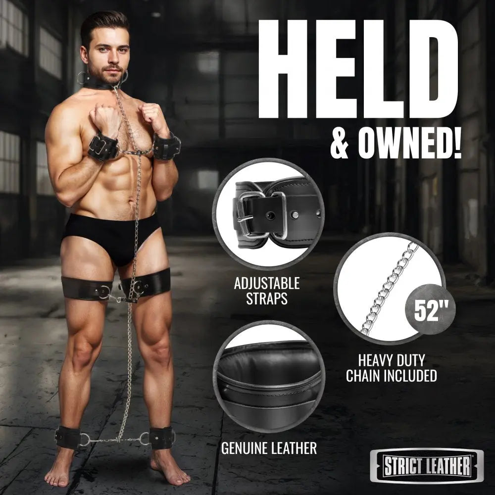 Genuine Leather Luxury Bondage Shackle Set  Restraints and Cuffs