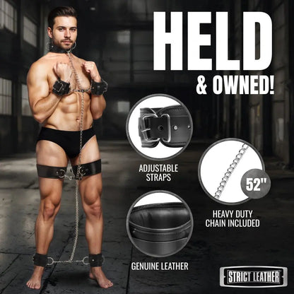 Genuine Leather Luxury Bondage Shackle Set  Restraints and Cuffs