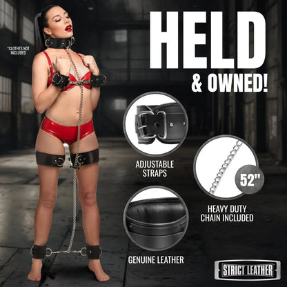 Genuine Leather Luxury Bondage Shackle Set  Restraints and Cuffs