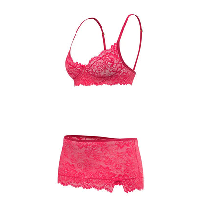 Get It Girl Plus Size Bra, Skirt and Thong Set Diva Pink Queen Size  Lingerie - Bra and Panty sets