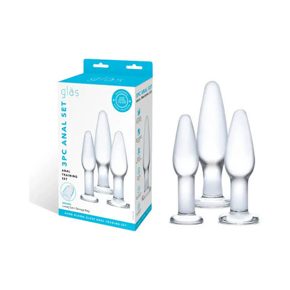 Glas 3-Piece Glass Anal Training Set Glass Butt Plug Set  Anal Training