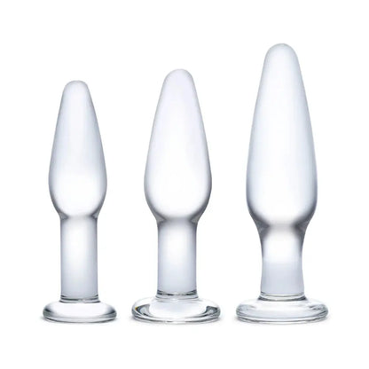 Glas 3-Piece Glass Anal Training Set Glass Butt Plug Set  Anal Training