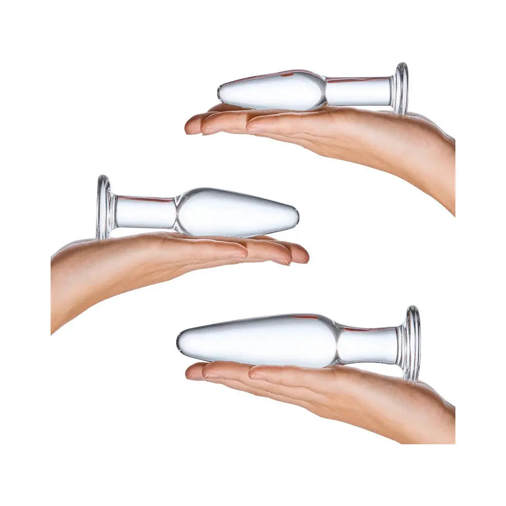 Glas 3-Piece Glass Anal Training Set Glass Butt Plug Set  Anal Training