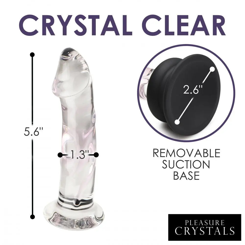 Glass Dildo with Silicone Base - 5.6 Inch Glass Anal Dildo  Dildos