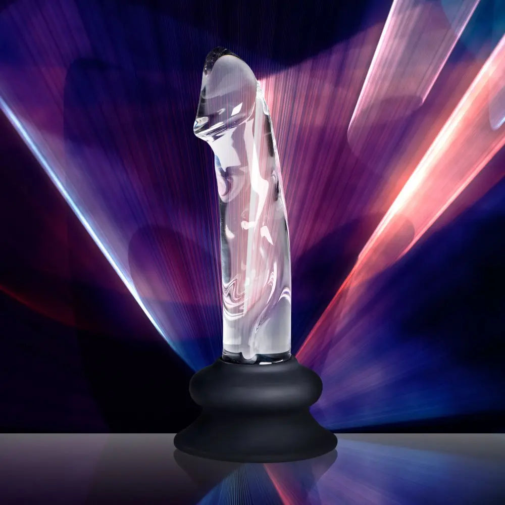 Glass Dildo with Silicone Base - 5.6 Inch Glass Anal Dildo  Dildos