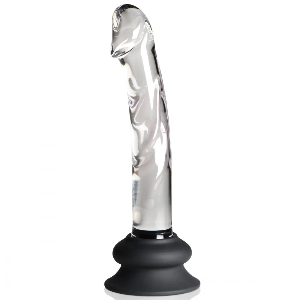 Glass Dildo with Silicone Base - 7 Inch Glass Anal Dildo  Dildos