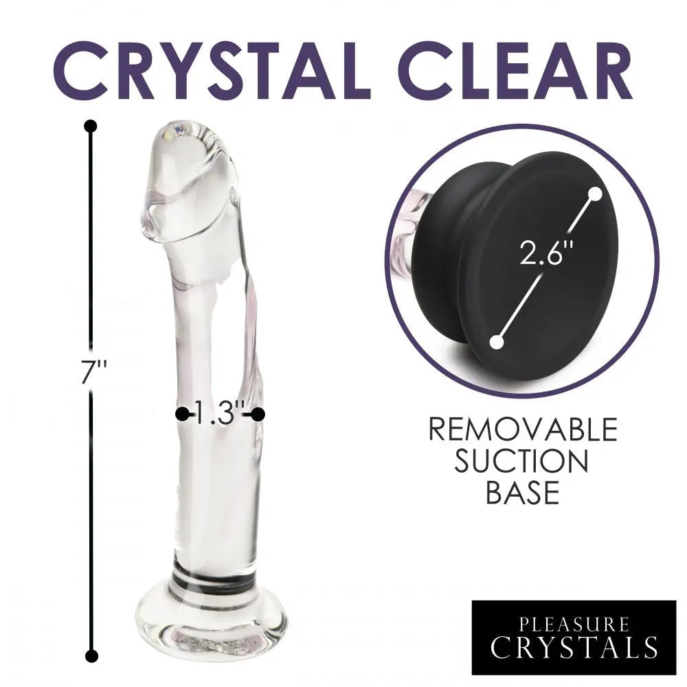 Glass Dildo with Silicone Base - 7 Inch Glass Anal Dildo  Dildos