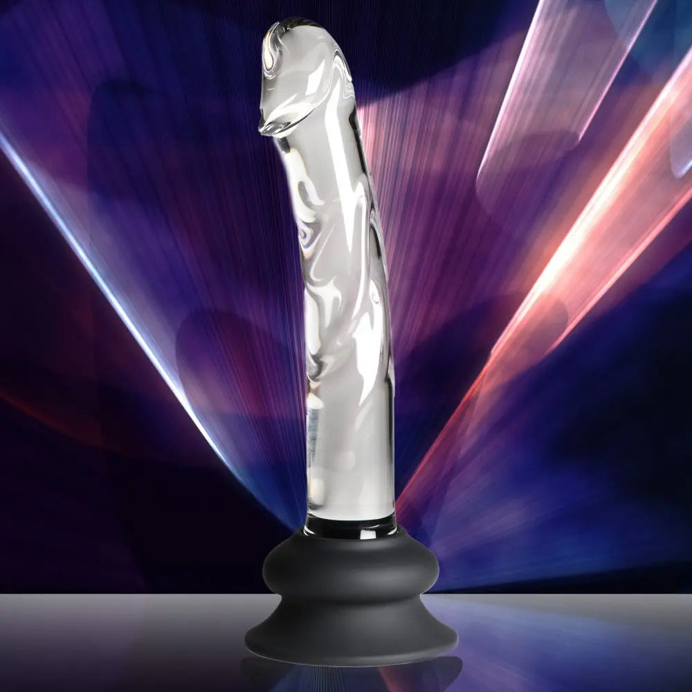 Glass Dildo with Silicone Base - 7 Inch Glass Anal Dildo  Dildos