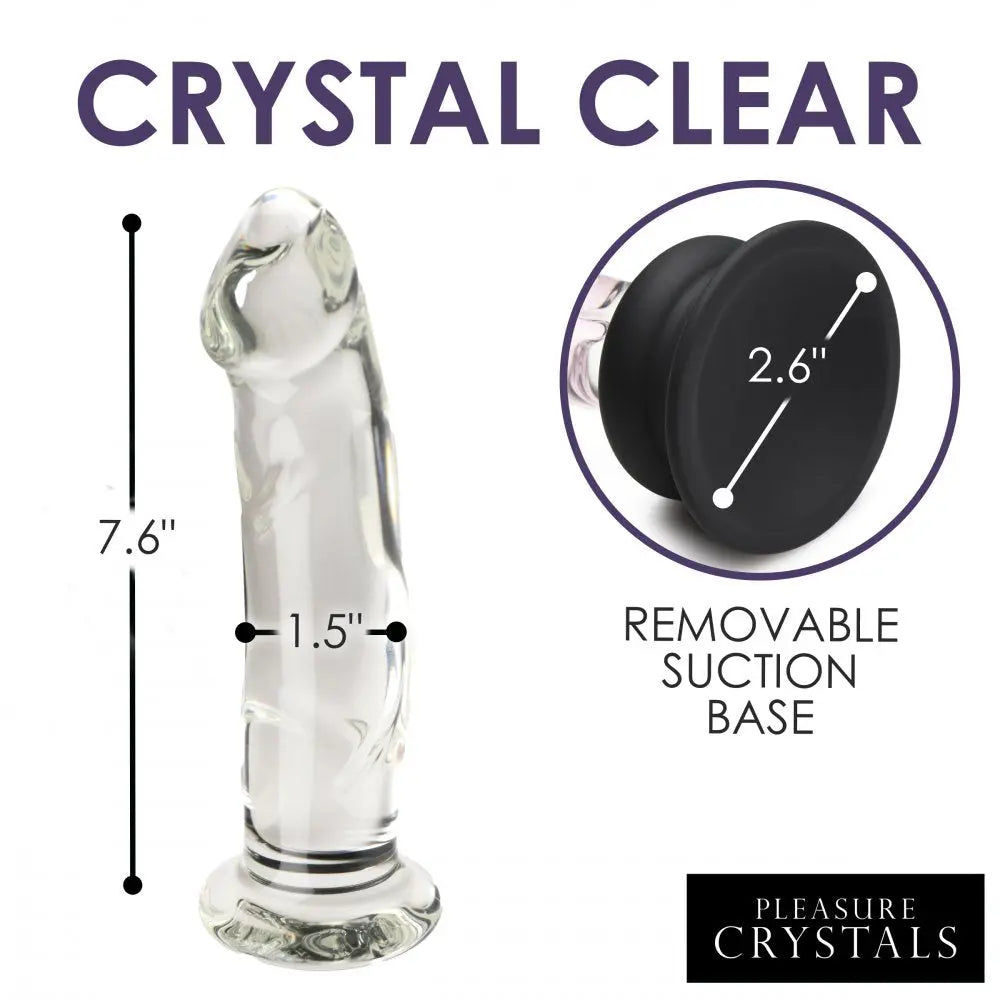 Glass Dildo with Silicone Base - 7.6 Inch Glass Anal Dildo Sex Toy  Dildos