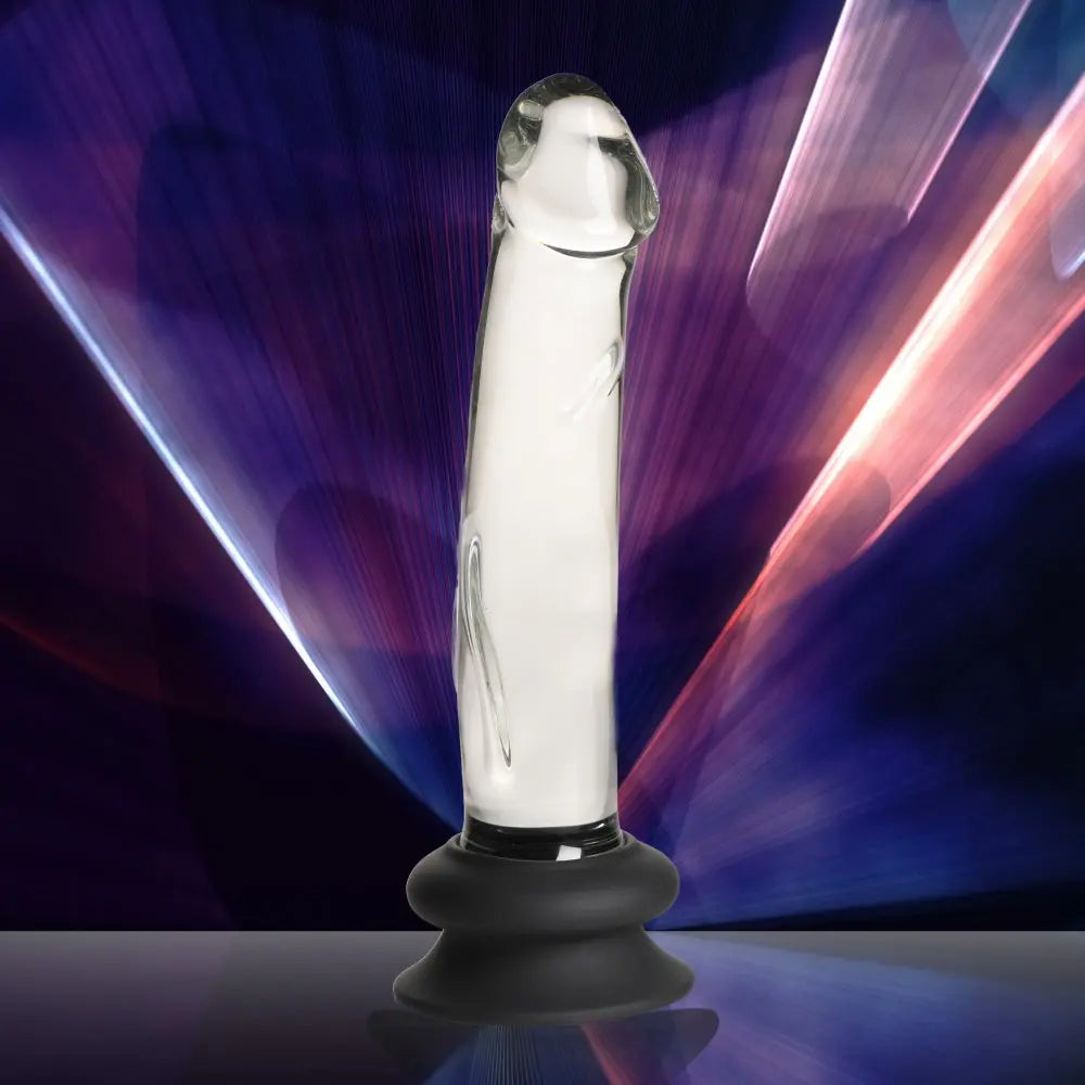 Glass Dildo with Silicone Base - 7.6 Inch Glass Anal Dildo Sex Toy  Dildos