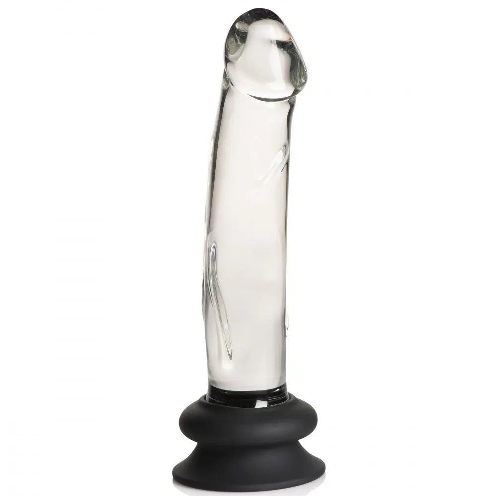 Glass Dildo with Silicone Base - 7.6 Inch Glass Anal Dildo Sex Toy  Dildos