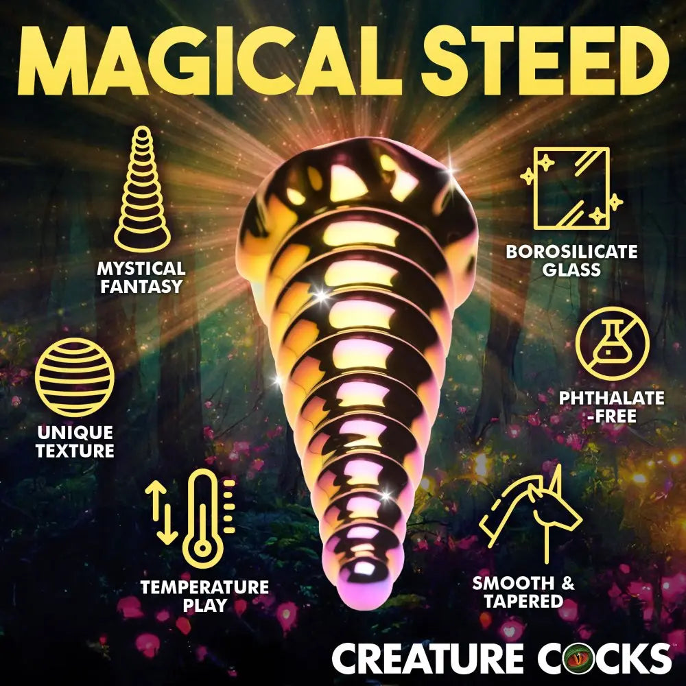 Glass Pegasus Horn Twilight Rainbow Glass Pegasus Dildo  Pegasus Dildo