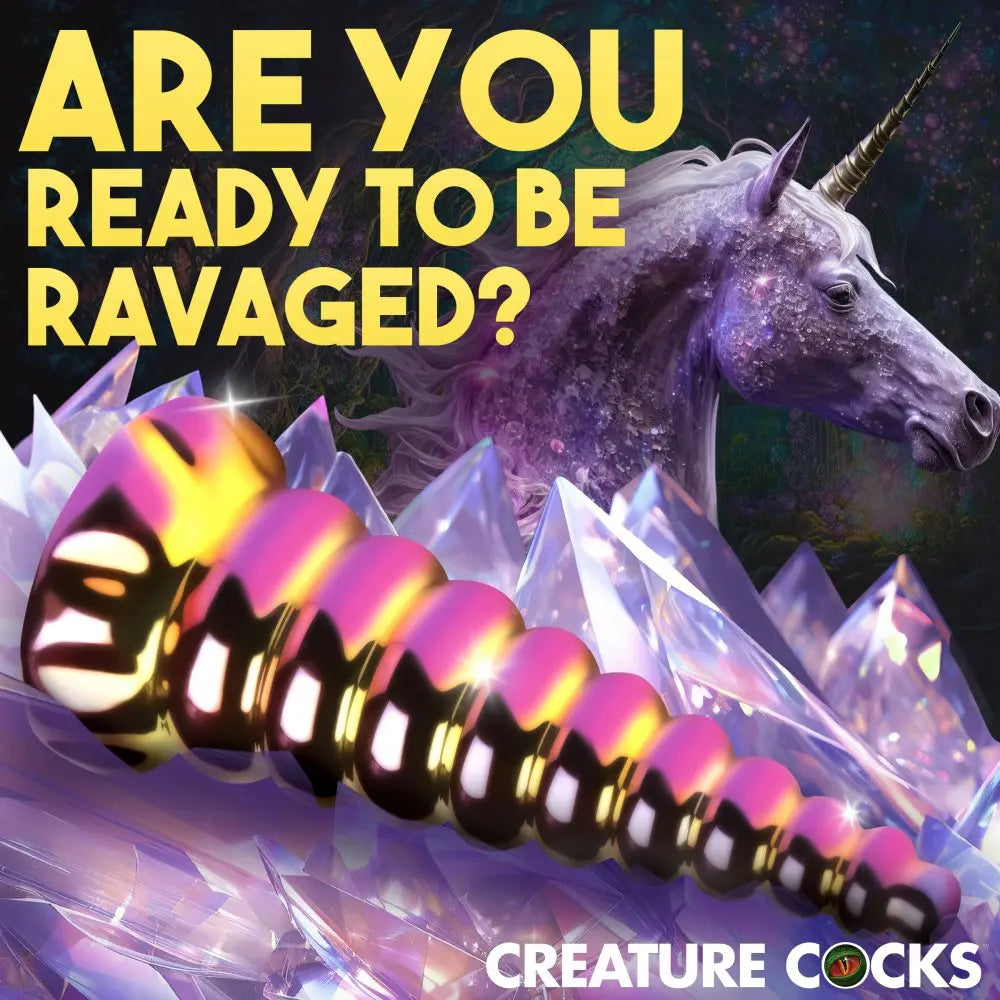 Glass Pegasus Horn Twilight Rainbow Glass Pegasus Dildo  Pegasus Dildo