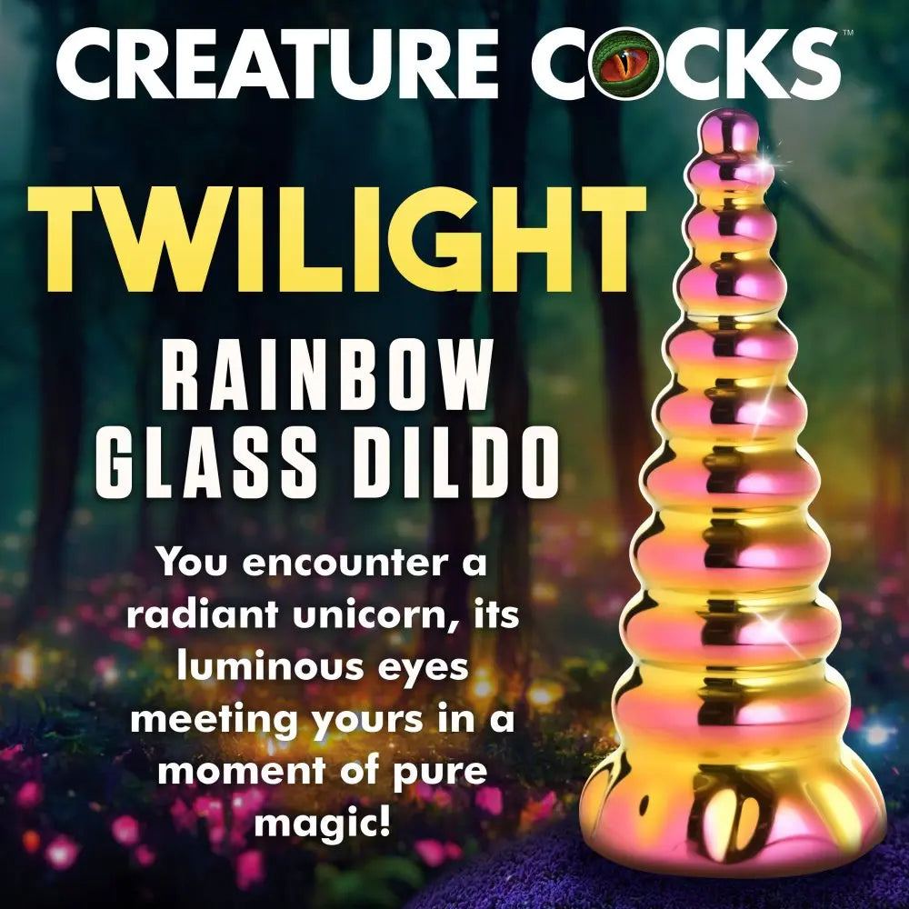 Glass Pegasus Horn Twilight Rainbow Glass Pegasus Dildo  Pegasus Dildo
