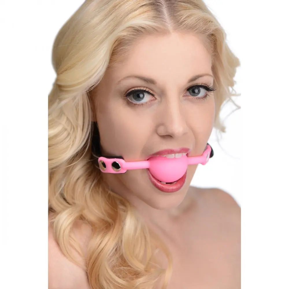 Glow BDSM Gag Glow in the Dark Silicone Ball Gag Locking Gag  Masks, Gags and Blindfolds