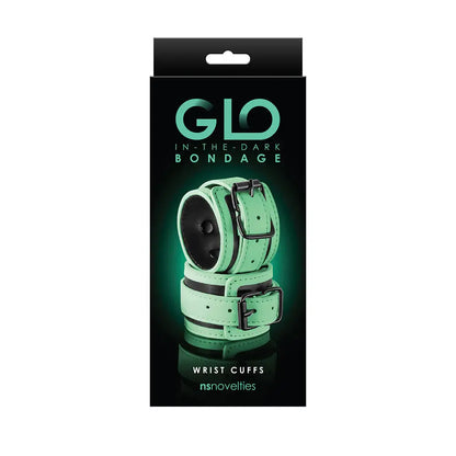 Glow Bondage Wrist Cuffs Green  Fetish - Cuffs & Restraints