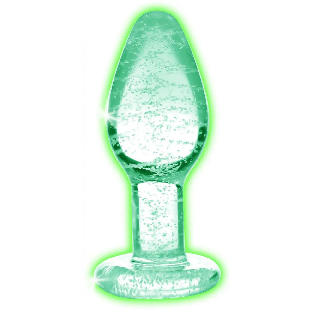 Glow-In-The-Dark Glass Anal Plug Sex Toy - Large Glow Butt Plug  Glass Anal Plug Sex Toy