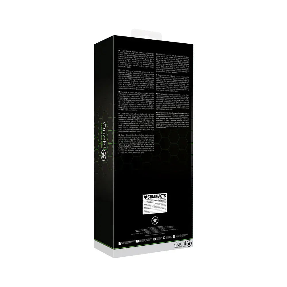 Glow in the Dark 5-Piece Bonded Leather Thigh Cuffs and Sex Handcuffs With Belt Restraint Neon Green S/M  Fetish - Kits