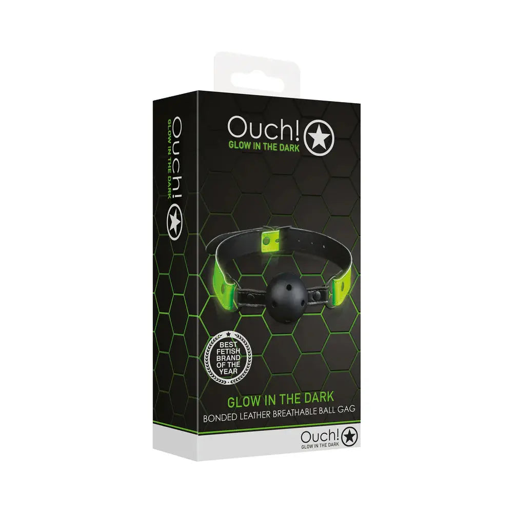 Glow in the Dark Ball Gag Breathable BDSM Gag Neon Green  Fetish - Gags