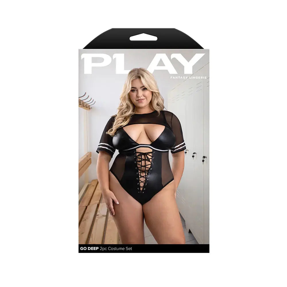 Go Deep Sexy Plus Size Football Costume 1X 2X  Lingerie - Costumes