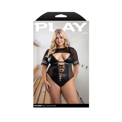 Go Deep Sexy Plus Size Football Costume 1X 2X  Lingerie - Costumes