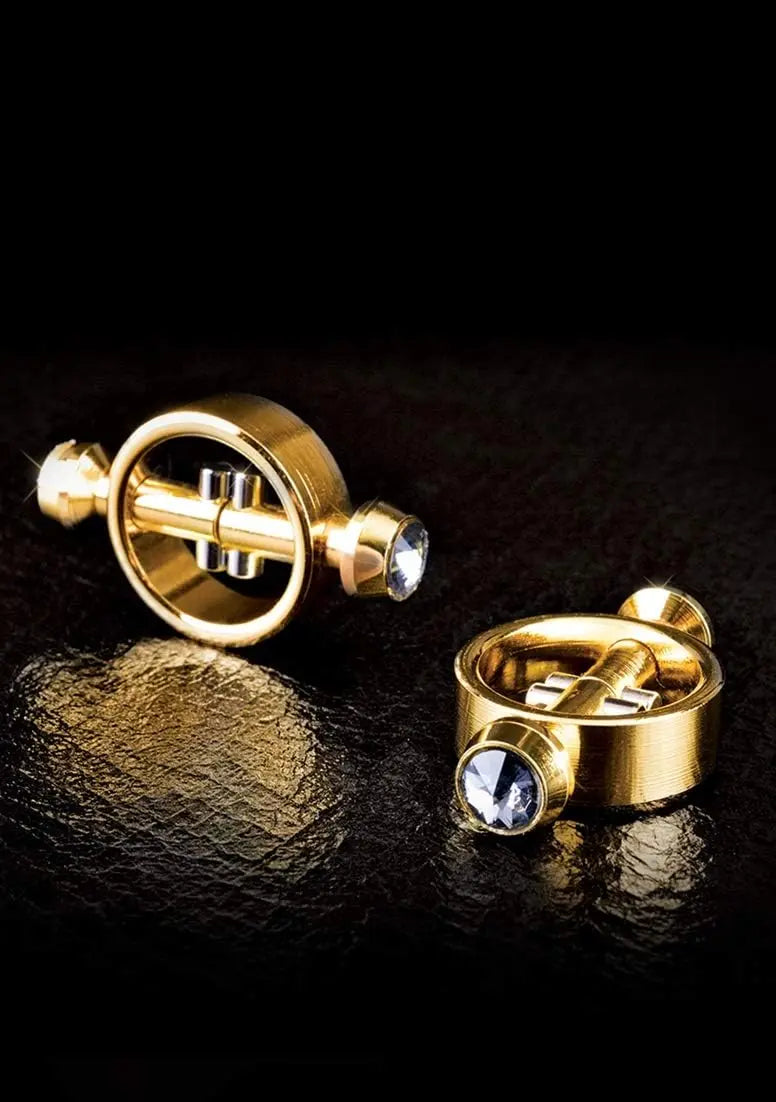 Gold Magnetic Nipple Clamps Gold Nipple Press Clamps  Nipple and Clit Toys