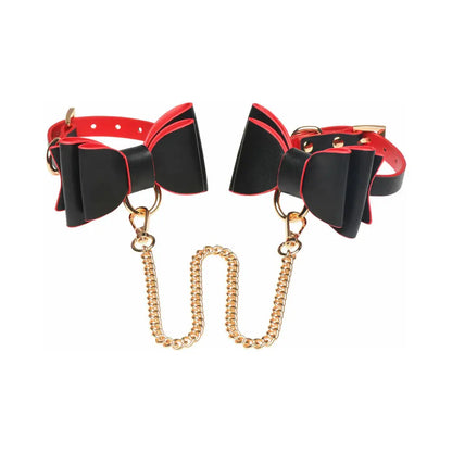 Goth Bondage Set - Black and Red BDSM Kit with Bows  Bondage Kits