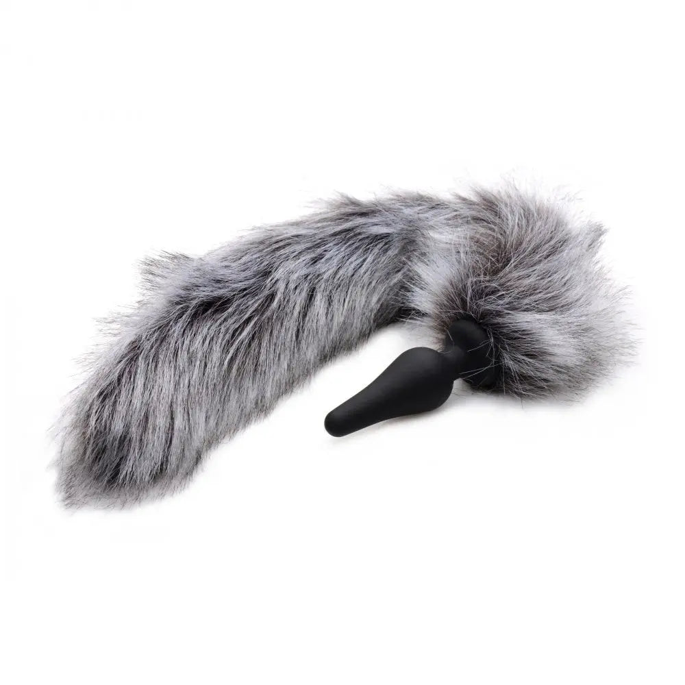 Grey Wolf Tail Anal Plug and Ears Set BDSM Pet Play Bondage Animal  BDSM Pet Play