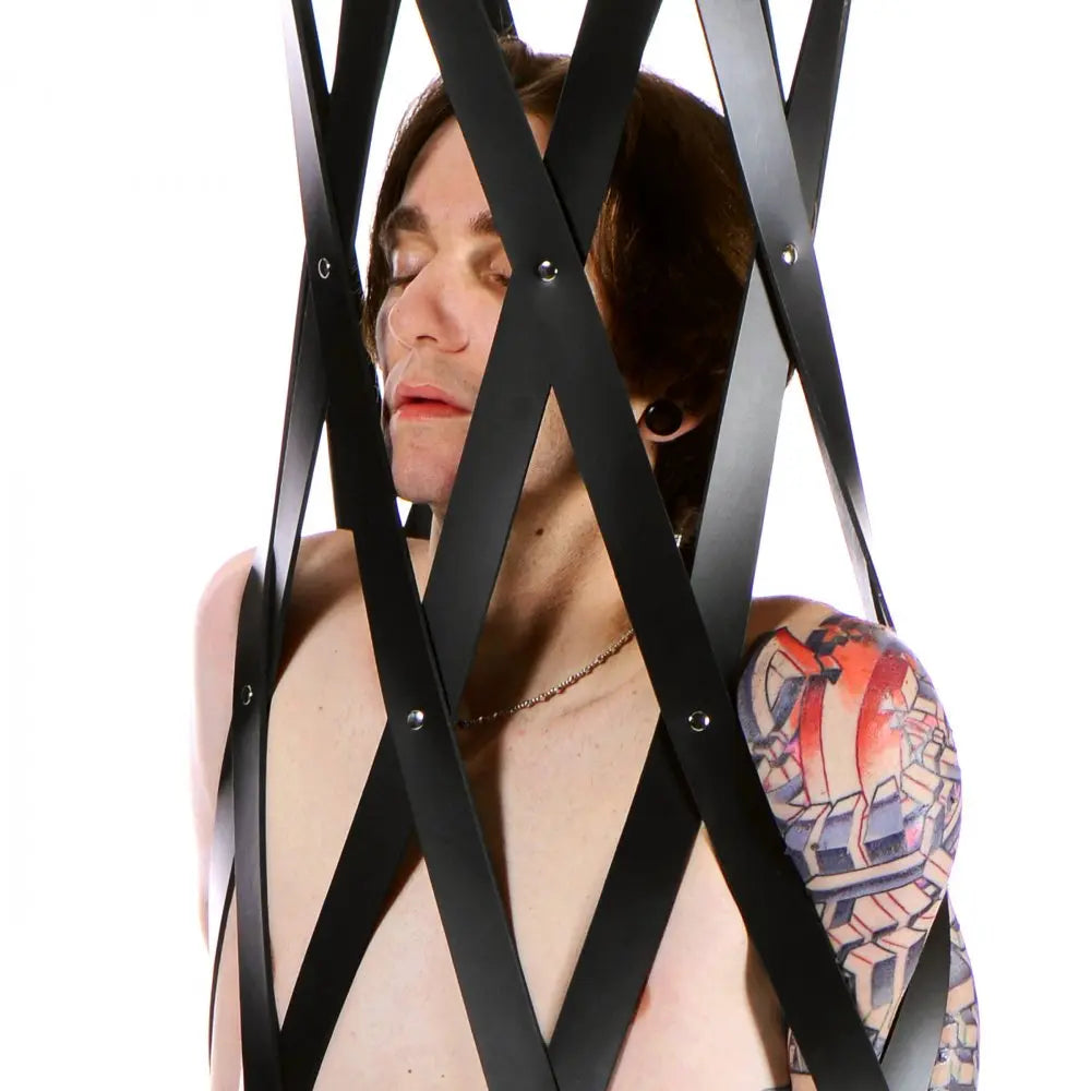 Hanging Dungeon Sex Cage Rubber Strap Cage BDSM Furniture  Dungeon Furniture and Accessories