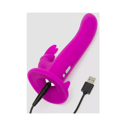 Happy Rabbit Rechargeable Silicone Vibrating Strap-On Harness Set Purple  Harnesses