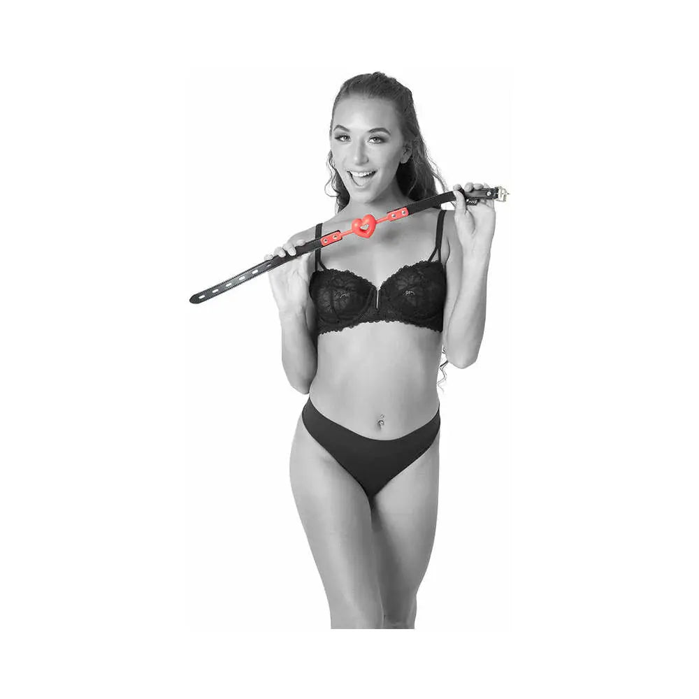 Heart Ball Gag - Breathable Heart-Shaped Silicone Ball Gag Red  Fetish - Gags