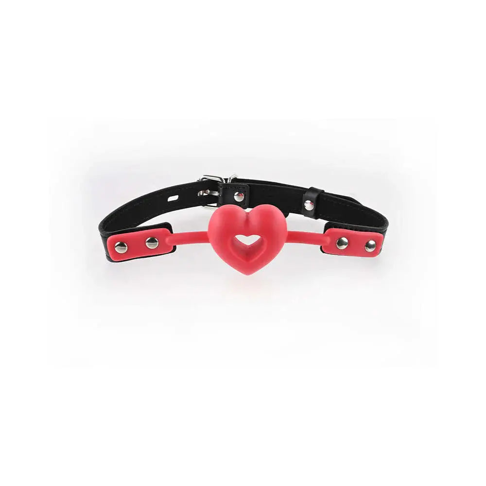 Heart Ball Gag - Breathable Heart-Shaped Silicone Ball Gag Red  Fetish - Gags