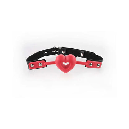 Heart Ball Gag - Breathable Heart-Shaped Silicone Ball Gag Red  Fetish - Gags