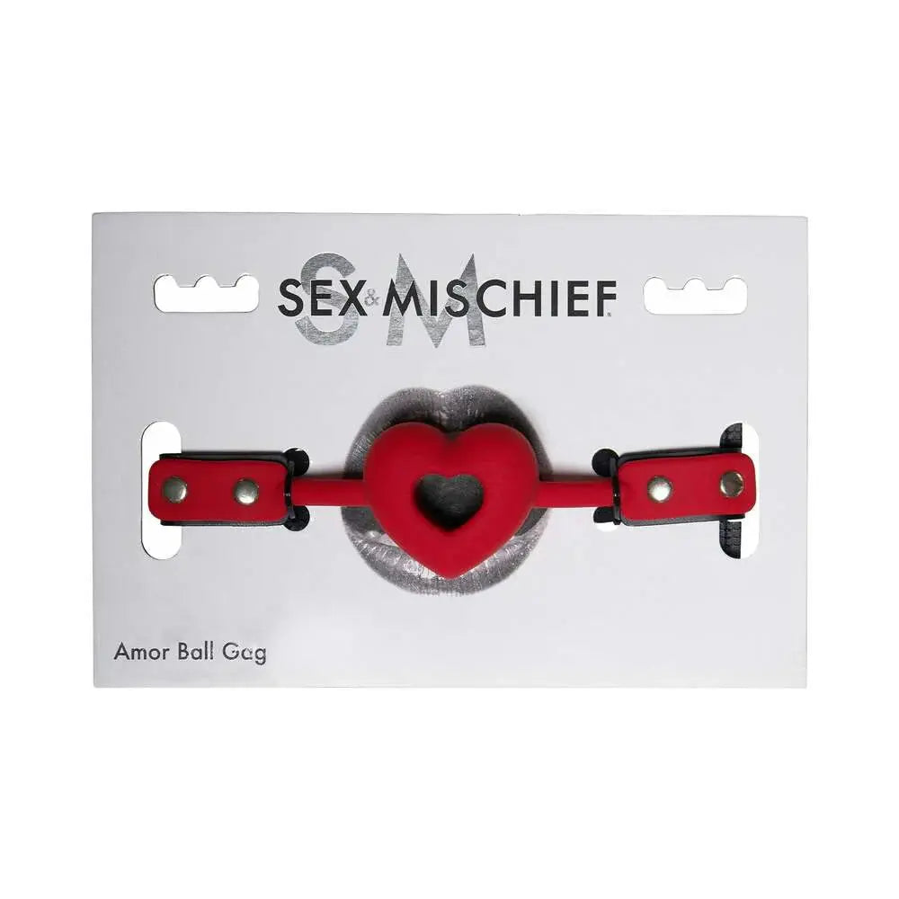 Heart Ball Gag - Breathable Heart-Shaped Silicone Ball Gag Red  Fetish - Gags