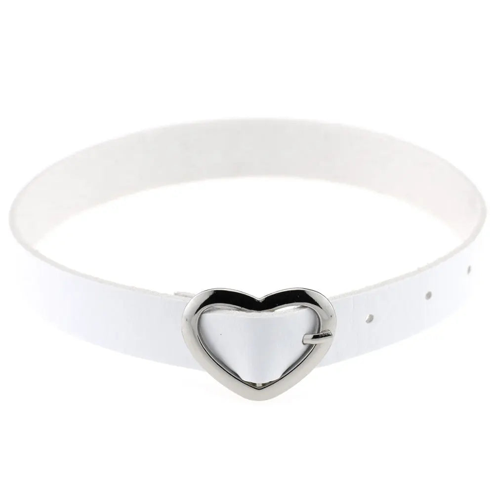 Heart Buckle Leather Submissive BDSM Collar  Collars and Leads