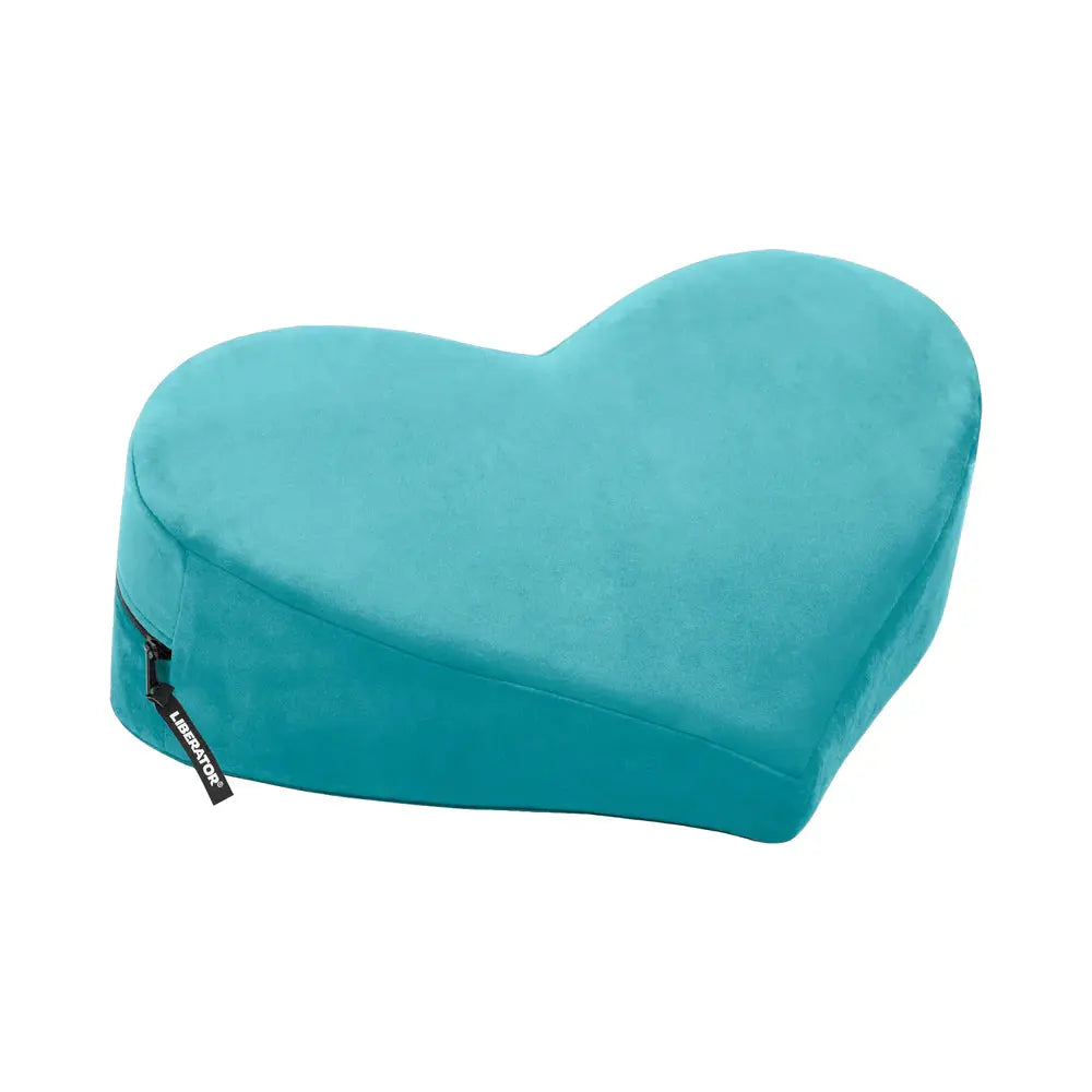 Heart Sex Wedge Pillow Discreet Heart Wedge Pillow Teal Microvelvet  Sex Position Aid