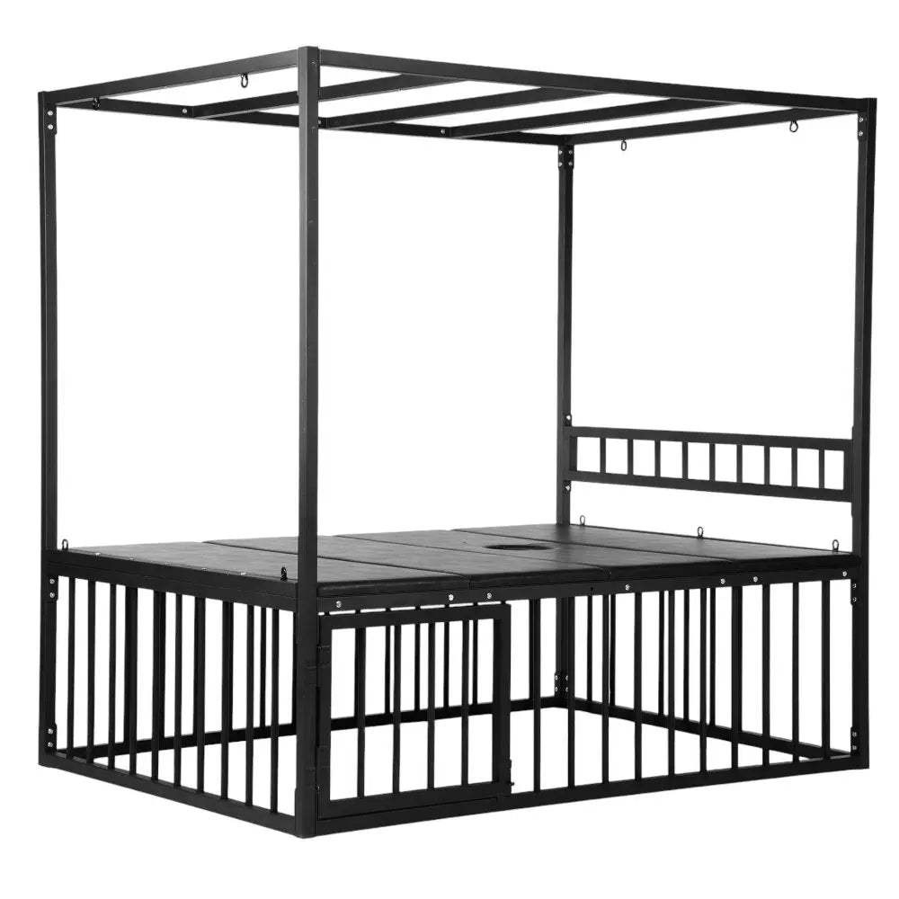 Heavy-Duty Bondage Bed with Cage and Suspension Canopy  Bondage Bed