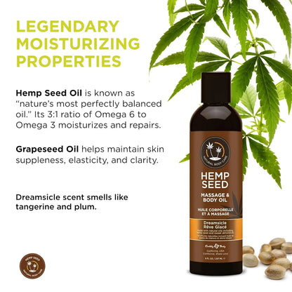 Hemp Seed Massage Oil Dreamsicle 8 fl oz / 237 ml  Lubes, Lotions and Accessories