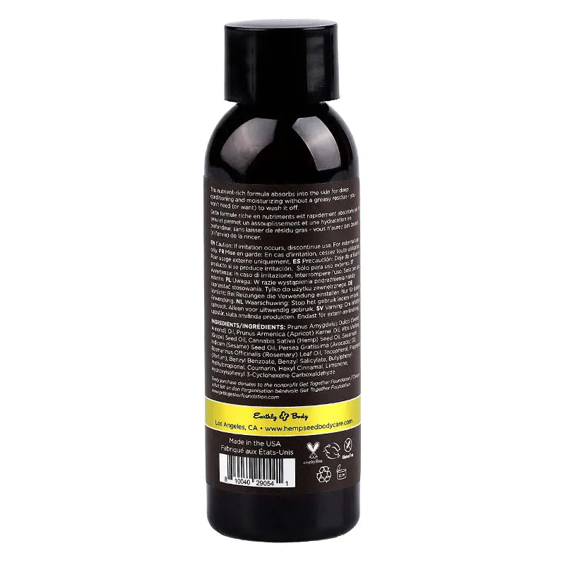 Hemp Seed Massage & Body Oil Beach Daze 2 fl oz / 60 ml  Lubes, Lotions and Accessories