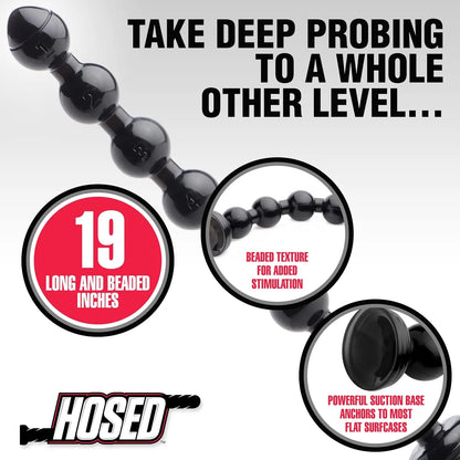 Hosed 19 Inch Beaded Thick Anal Snake Huge Anal Beads  Deep Anal Toy