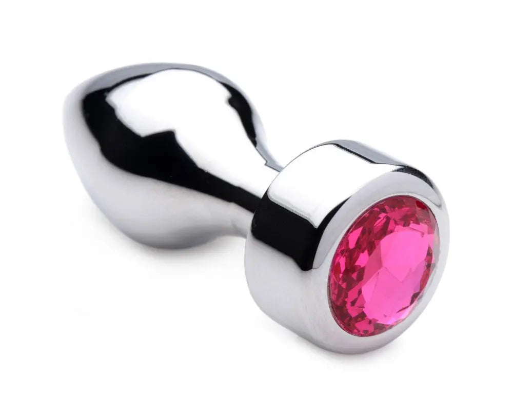 Hot Pink Gem Weighted Anal Plug Sex Toy - Medium Jewel Butt Plug  Metal Anal Plug Sex Toy