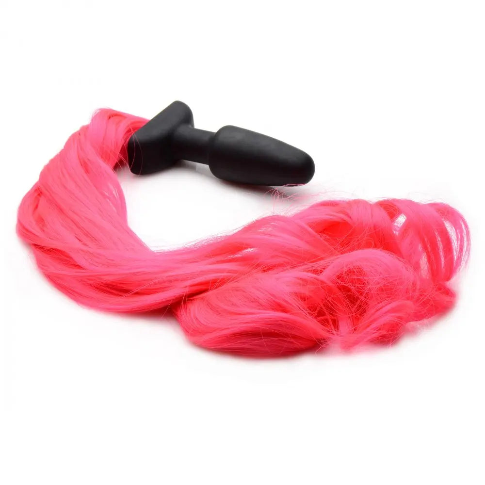 Hot Pink Pony Tail Anal Plug  BDSM Pet Play Anal Plug