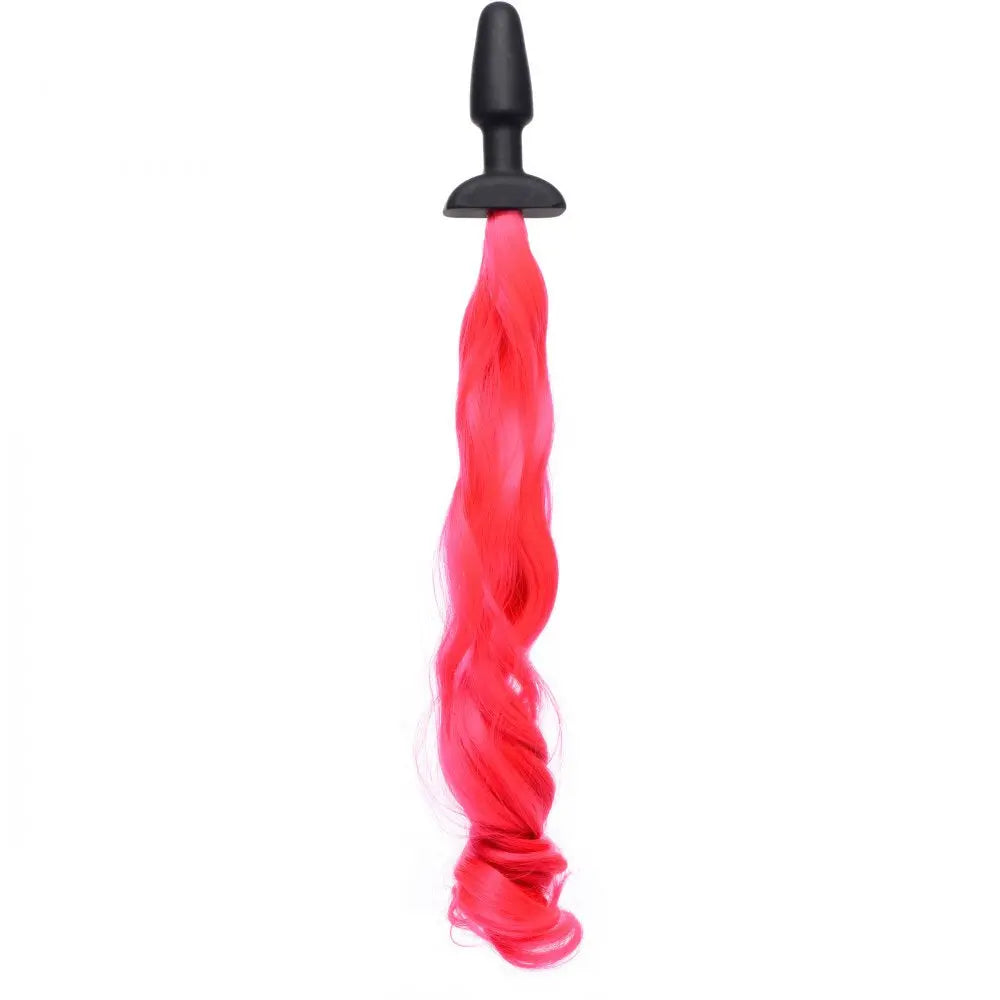 Hot Pink Pony Tail Anal Plug  BDSM Pet Play Anal Plug