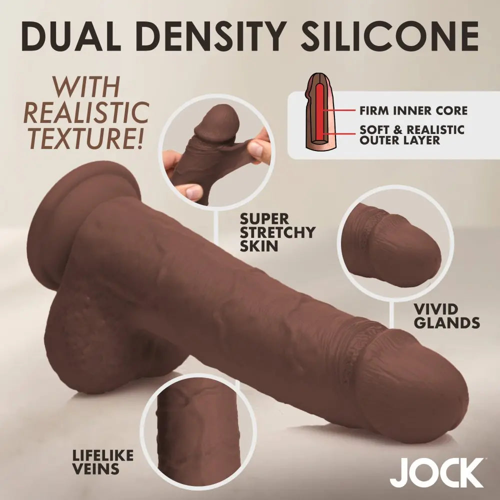 Huge Body Safe Dildo Sex Toy 10 Inch Real Skin Silicone Dildo with Balls - Dark  Dildos