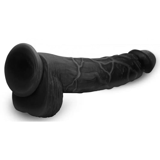 Hung Harry 11.75 Inch Dildo with Balls - Black  Dildos