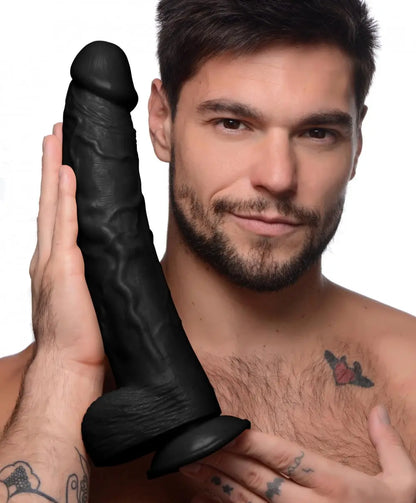 Hung Harry 11.75 Inch Dildo with Balls - Black  Dildos